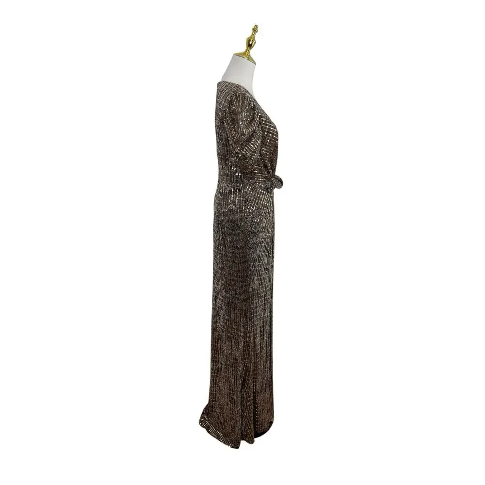 Mac Duggal 26661 Bronze Bow Waist Gown Size 4 $398 - Picture 5 of 7